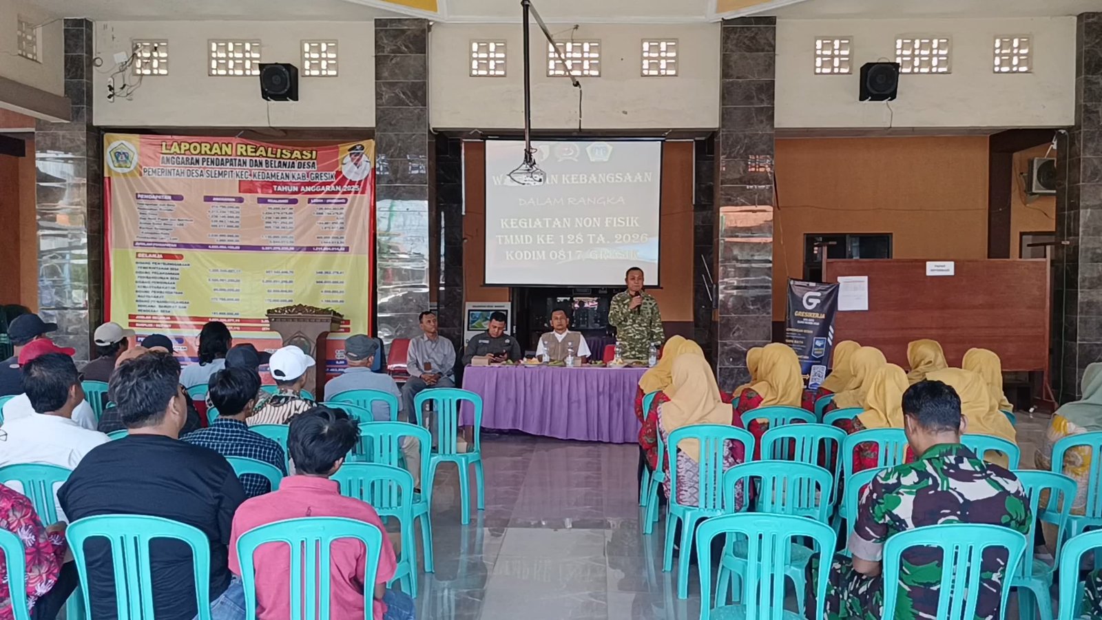 Sosialisasi Bela Negara Sebagai Bentuk Penguatan Nasionalisme di TMMD 128 Slempit