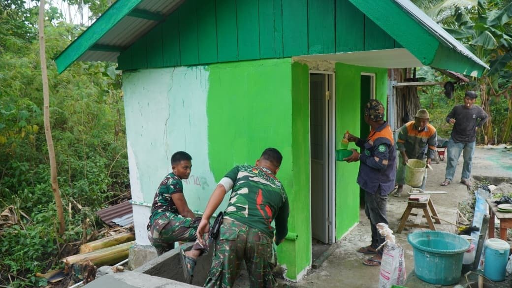 Kemajuan Pembangunan MCK di SDN Pulau Dua dalam TMMD
