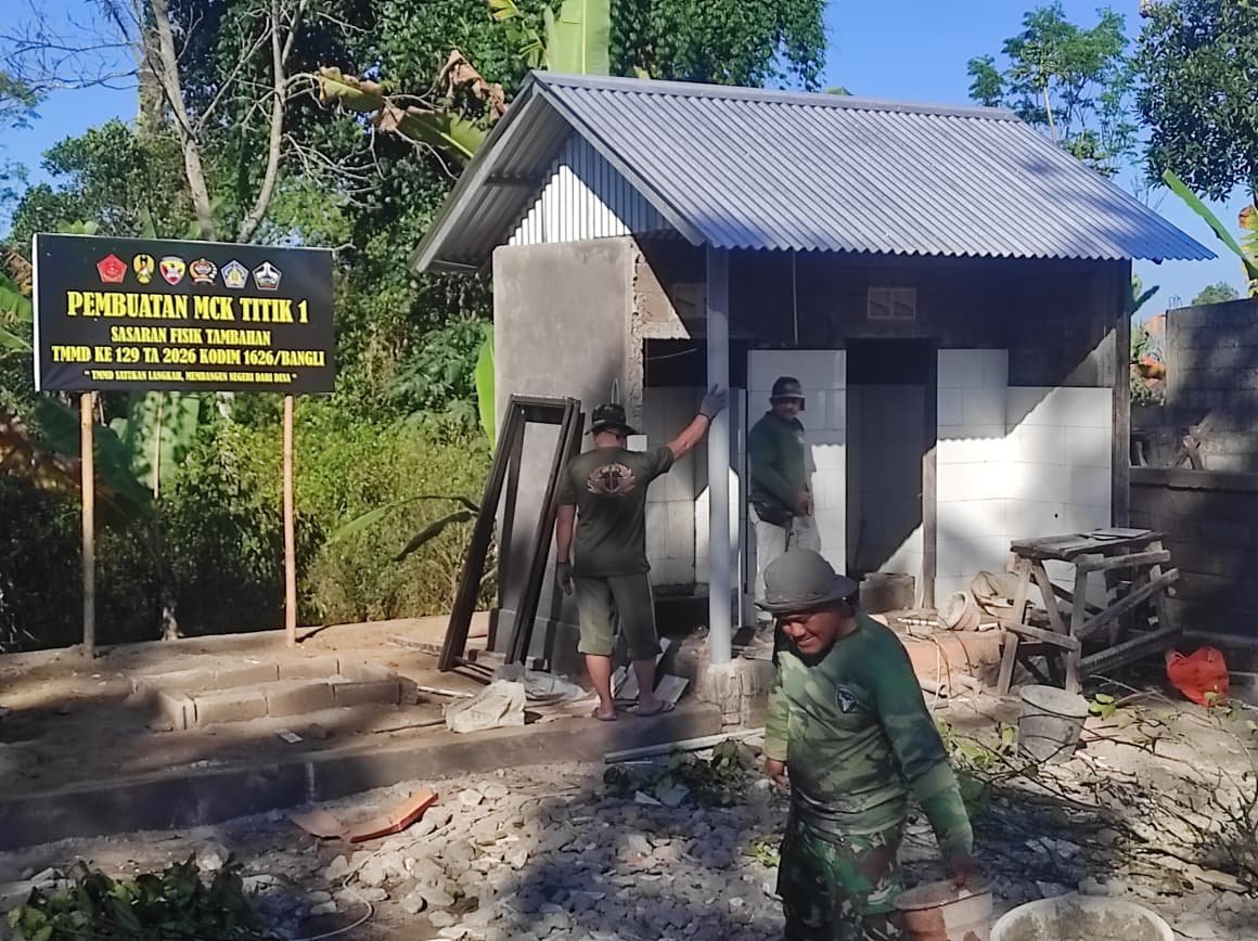 Keberhasilan Satgas TMMD Ke-129 Kodim 1626/Bangli dalam Pembangunan Fasilitas Sanitasi