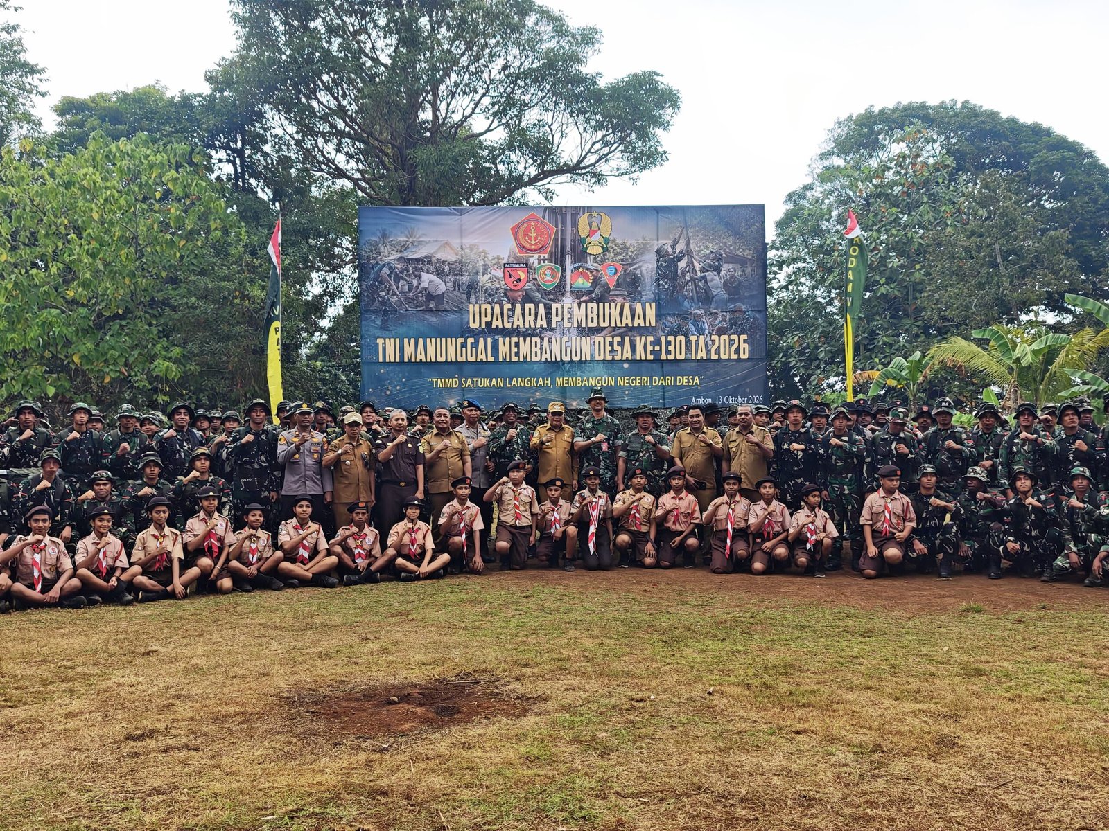 TNI dan Masyarakat Ambon Bersinergi dalam Peluncuran TMMD ke-130